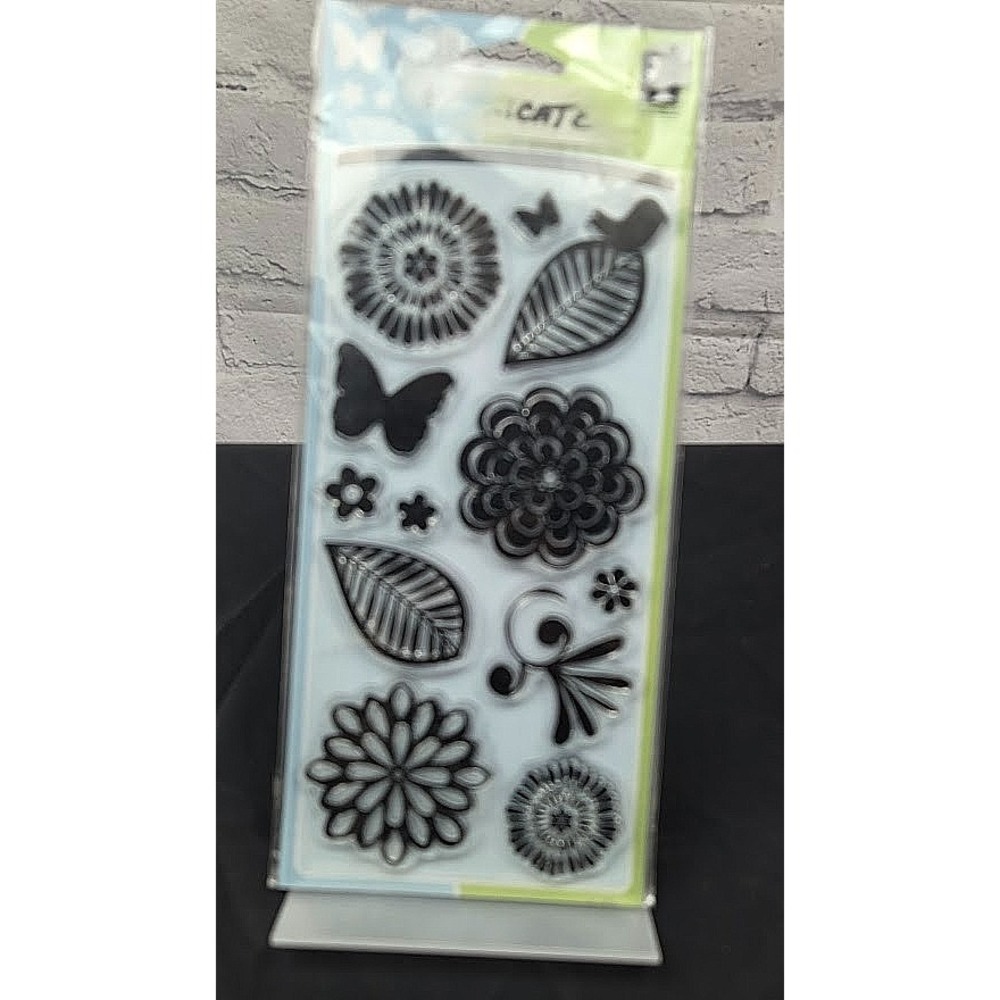 Inkadinkado Nature Leaves Flowers Butterfly Clear Stamps New